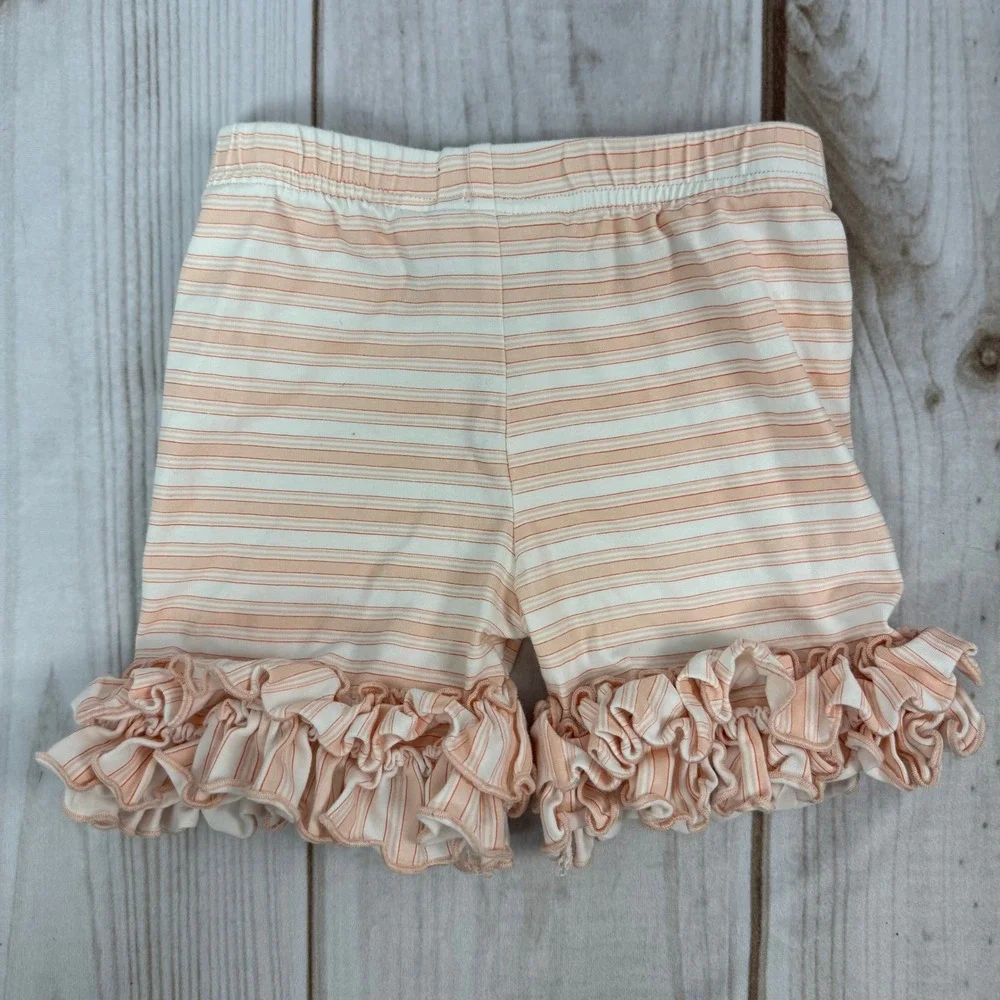 Serendipity‎ Clothing Girl's 2T Pink Striped Ruffle Shorts Set